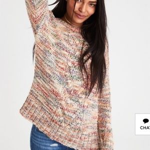 American Eagle Small Rainbow Beige Soft Sweater